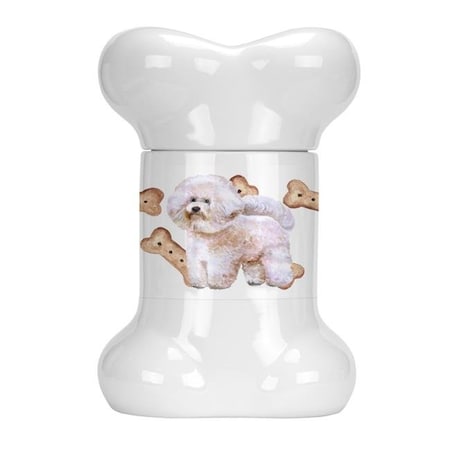 Carolines Treasures CK2285BSTJ Bichon Frise No.2 Bone Shaped Treat Jar